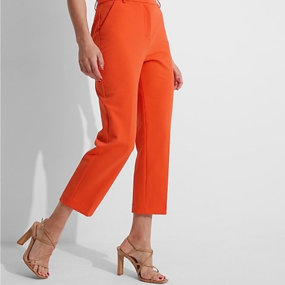 Express super high waisted cropped pants Sz M Bonfire